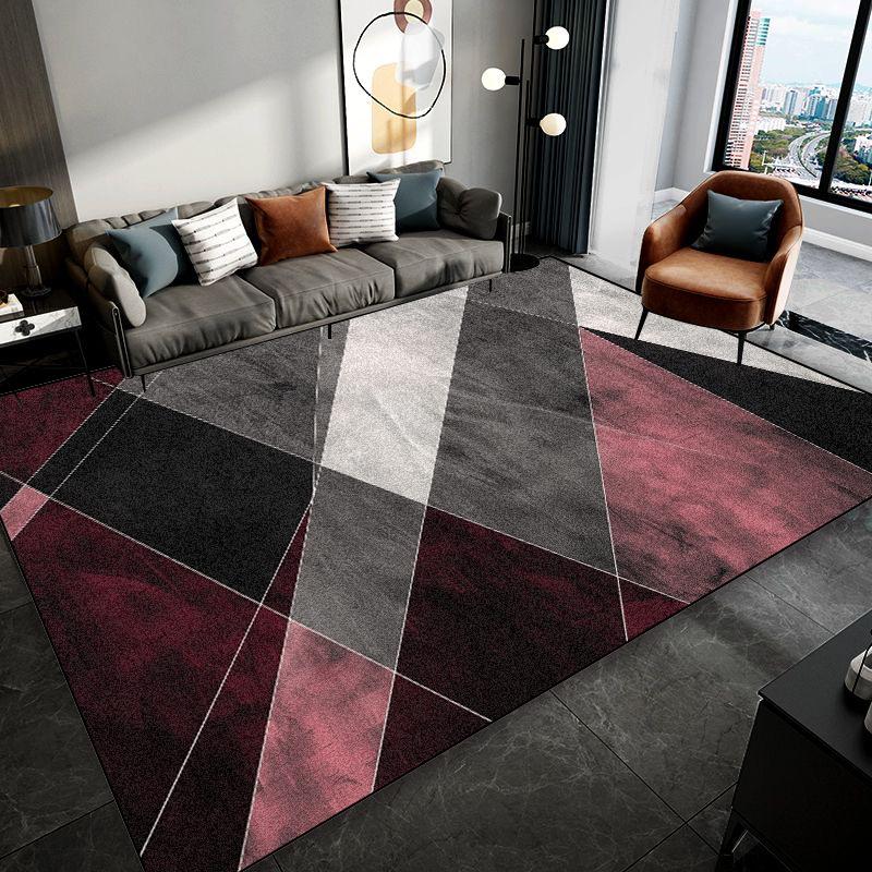 Nordic Black Grey Geometry Carpet for Living Room Home Sofa Area Non-slip Design Rugs Decoration Bedroom Bedside Soft Floor Mat