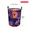 Collapsible Laundry Basket Large Round Waterproof Fabric Hamper Dirty Clothes Storage Bin Toy Organizer with Handles