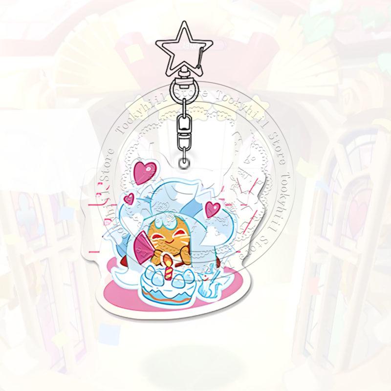 Cookie Run Kingdom Keychain Game Cartoon Coffee Kawaii Student Milk Chocolate Figure Bag Decorate Forester Pendant Birthday Gift