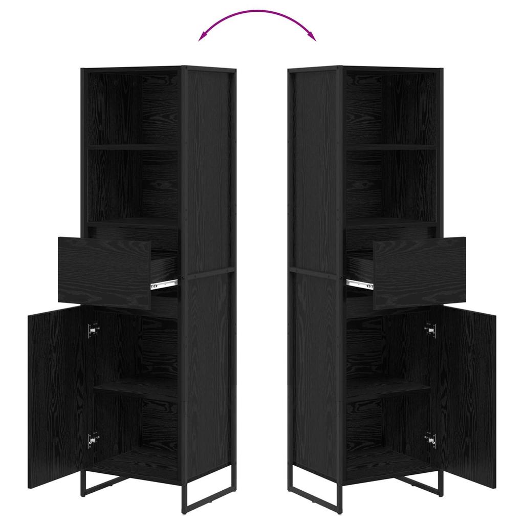 Bookshelf Black Oak Effect 43 x 36 x 150.5 cm