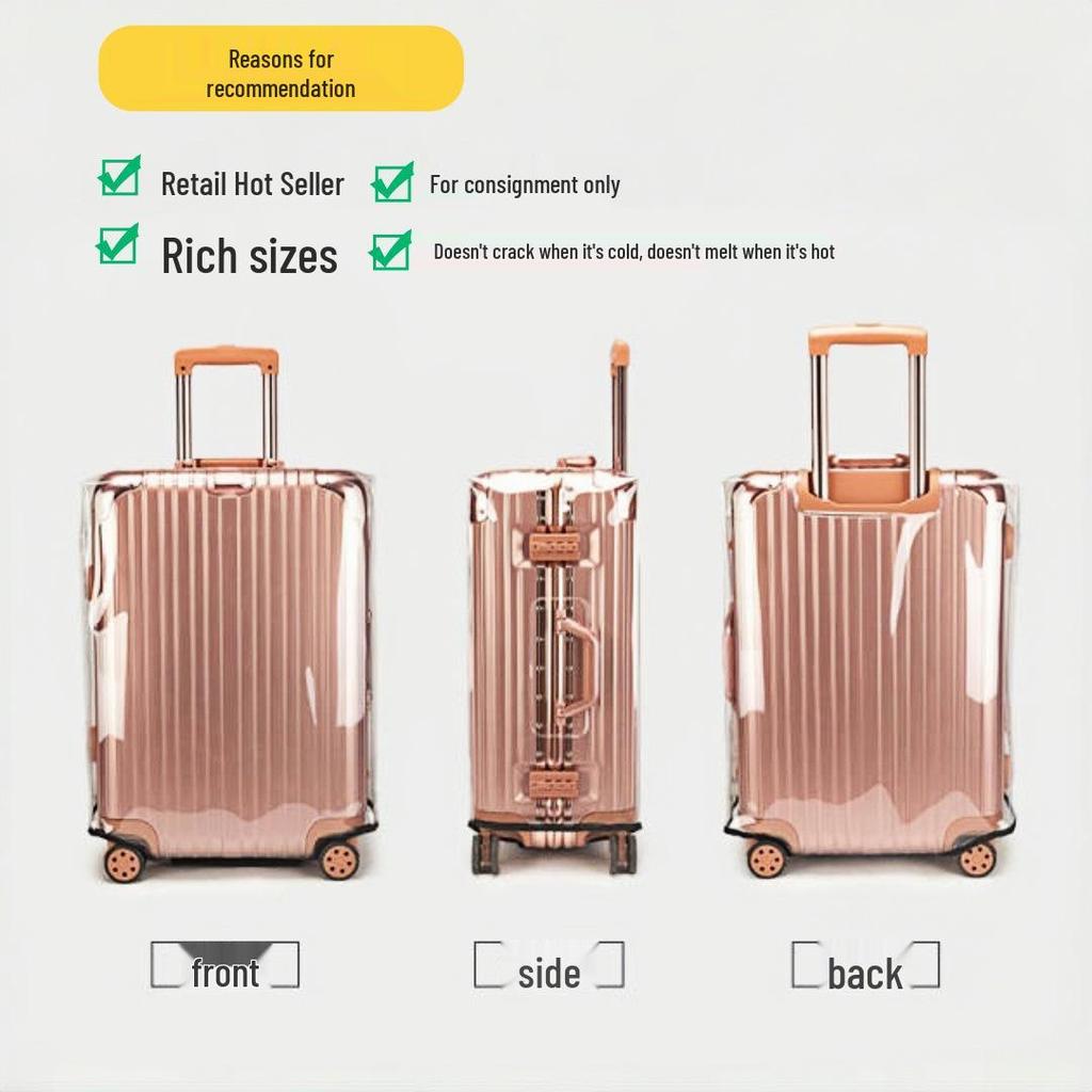 Thickened PVC Anti-Fall Transparent Dust Cover for Check-in Suitcases