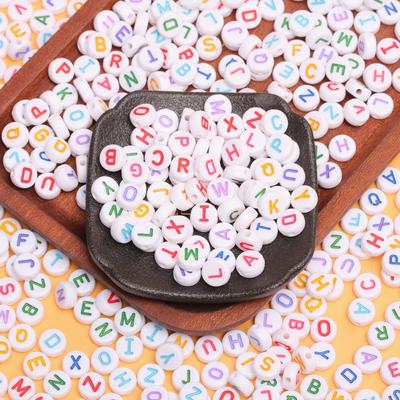 500g About 1420Pcs Acrylic DIY Jewelry Making Loose Beads White 10mm Colorful Letter Accessories Necklace Bracelet Pendant