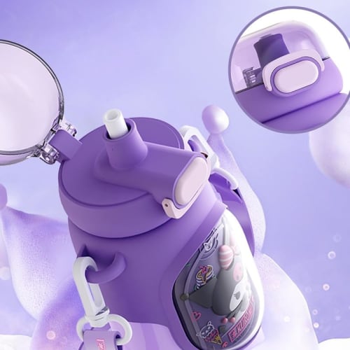 Kuromi, Cinnamoroll, My Melody, and Pochacco Water Bottles. Large Capacity, Direct Drinking, Vacuum Insulated, Thermos Flask, Keeps Hot or Cold, Wide