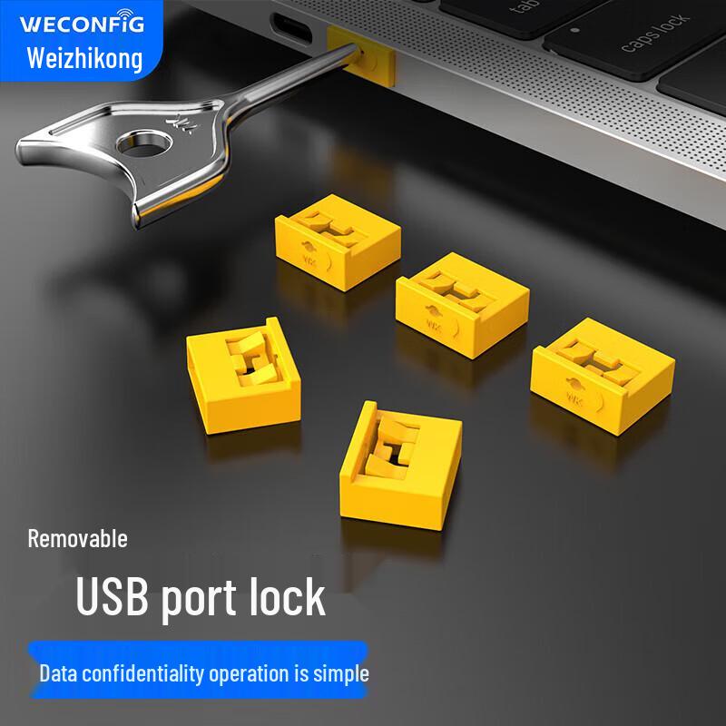 USB Port Data Security Lock & Dust Plug Kit