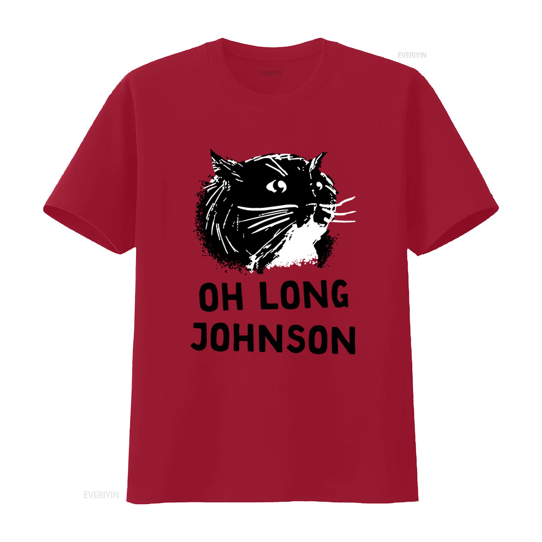 Oh Long Johnson T Shirt Stylish Cat Print Design for Trendy Fashion Lovers vintage Washed Soft Versatile Stretched S