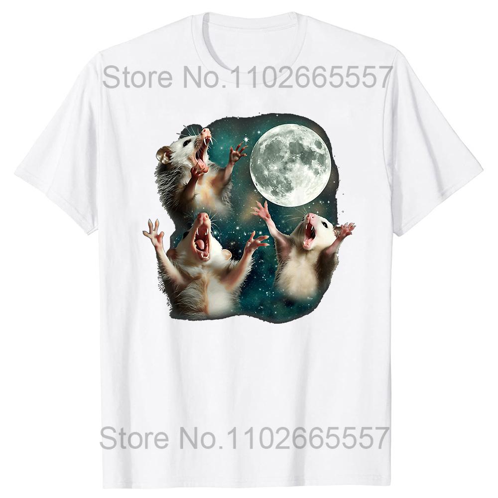Possum Playing Electric Guitar Animal Music Musician T Shirts Summer Raccoon Rat Cotton Streetwear Birthday Gifts Tshirt Unisex