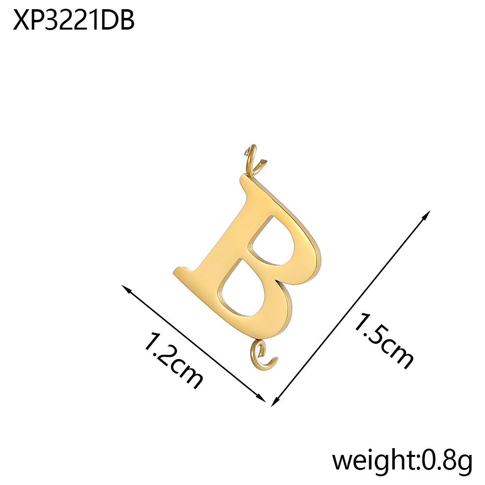 CARLIDANA Stainless Steel Gold Plated Capital Letters with Two Loops Waterproof Initial DIY Jewlery Making Charm Pendant