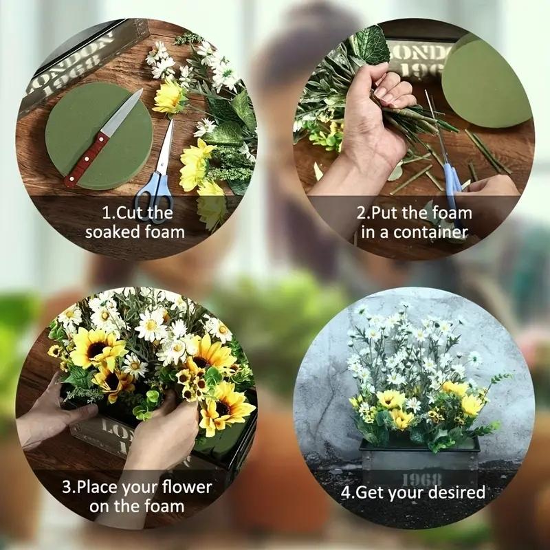 4PCS circular cylindrical flower mud, flower dry flower mud, flower arrangement mud