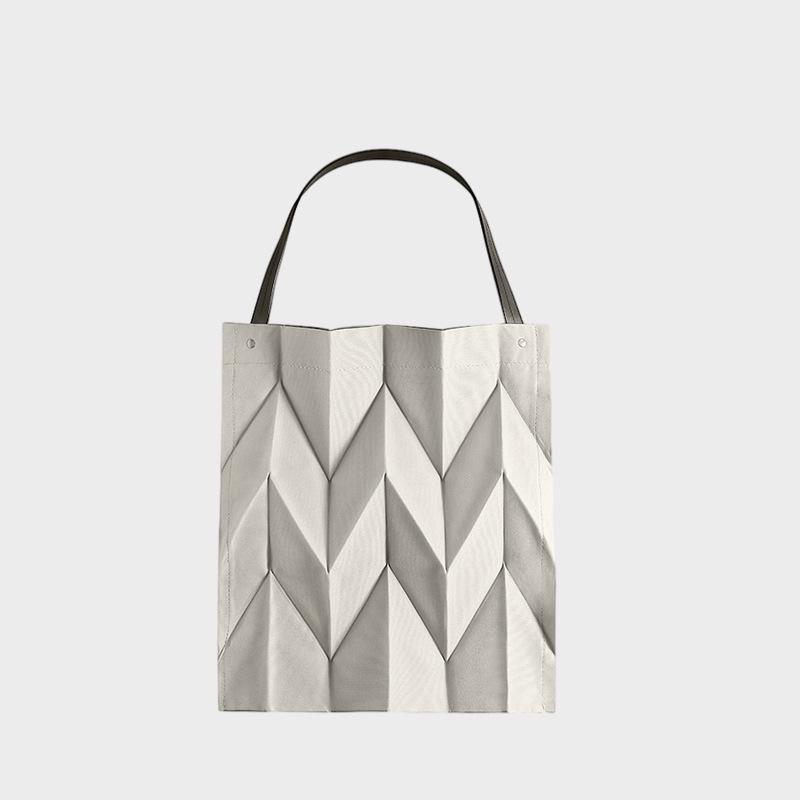 

2025 Geometric Diamond Lattice Foldable Canvas Tote & Shoulder Bag белый