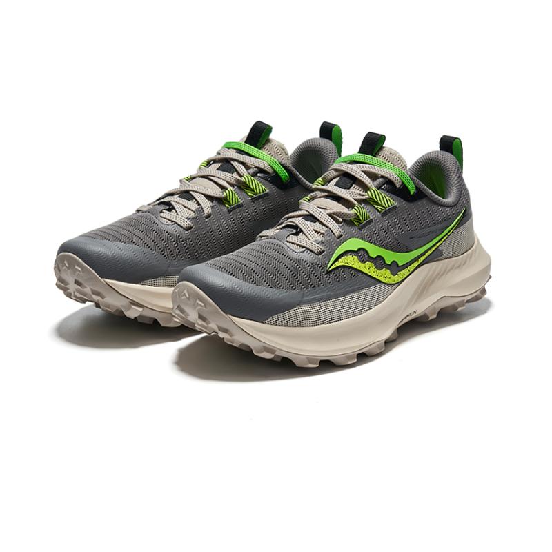 Saucony Peregrine 13 Peregrine Falcon 13 Slip Resistant And Breathable Low Top Trail Running Shoes Women's Gray Green Saucony S10838-75
