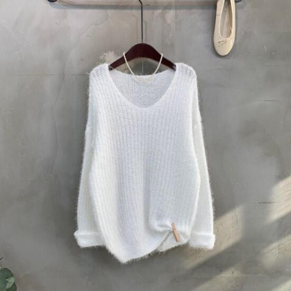 C S In The Room Hairy pIne V neCk Long SleeVe Knit 4Color