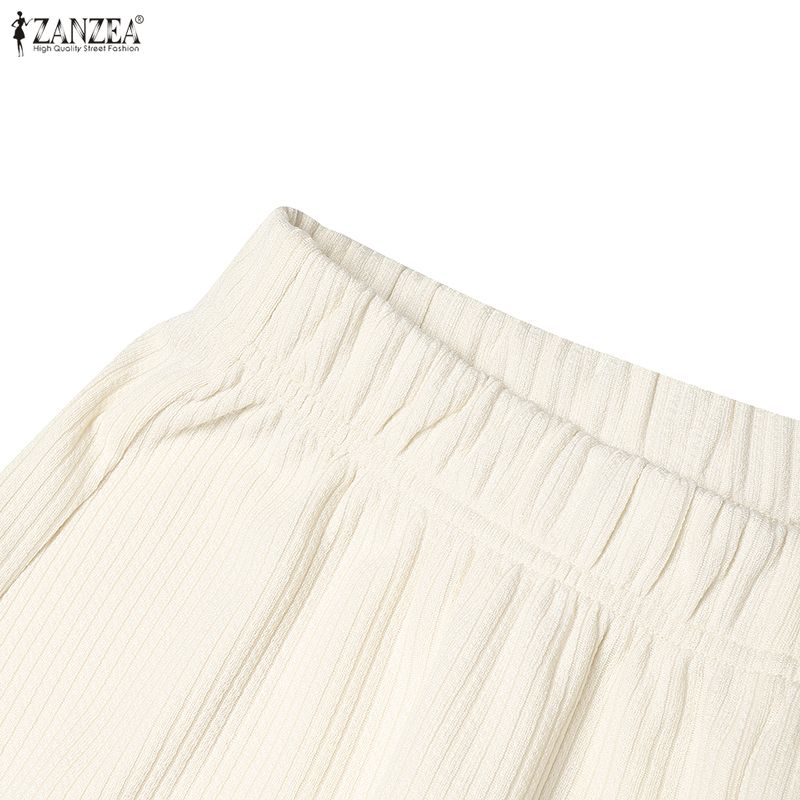 ZANZEA Women Long Sleeve Blouse and Pants Casual Two Piece Suit Sets