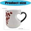 Heat Sensitive Color Changing Coffee Mug With Heart Shaped Handle Valentines Day Gift Kitchen Drinking Cup