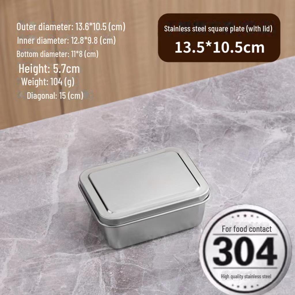 Square Stainless Steel Tiramisu Cake Mold and Deep Plate Set