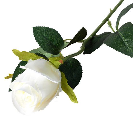 Umělá růžová větev se stonkem Zelené listy Domácí Svatba Párty Falešná květina Květinové aranžmá Vnitřní Venkovní Zahrada Dekorace Foto rekvizity