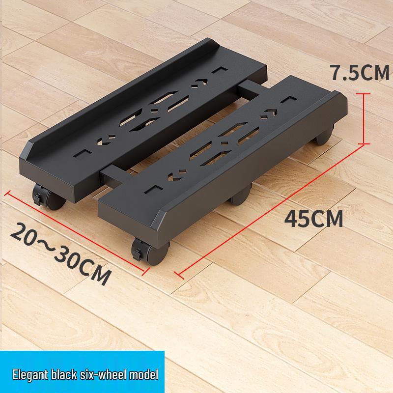 Adjustable Mobile Desktop PC Stand with Wheels and Heightened Bracket