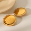 Best-selling 18K Gold Stainless Steel Round Polished Diamond-set Stud Earrings for Women, Fashionable Minimalist Ear Jewelry