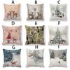 Peach Skin For Sofa Santa Claus Christmas Decor Tree Gift Pillow Pillowcase Cushion Cover Ornament