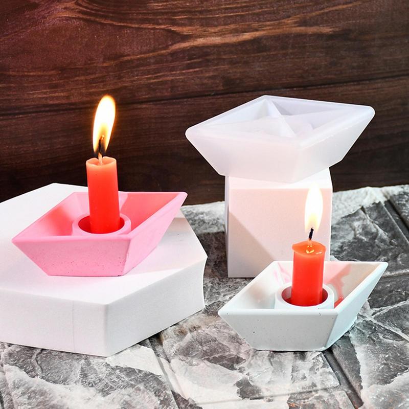 Boat Silicone Molds Resin Molds Paper Boat Shaped Candle Silicone Molds Resin Candle Holder Mold Silicone Pouring Molds For