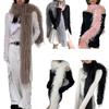 Furry Furs Collar Scarf for Winter Decorative Neck Gaiter Long Furs Shawl Adult Teens Warm Neckwear Formal Dress Collar