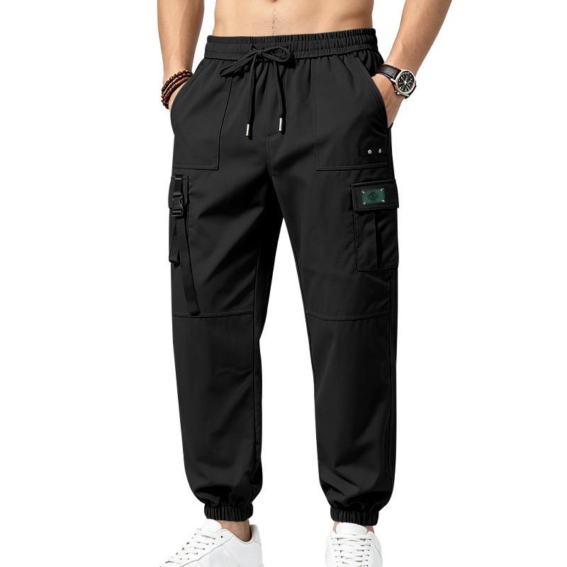 Men's Street-Style Workwear Sport Pants, with Elastic Waistband, Multiple Pocket Design, and A Casual and Fashionable Loose