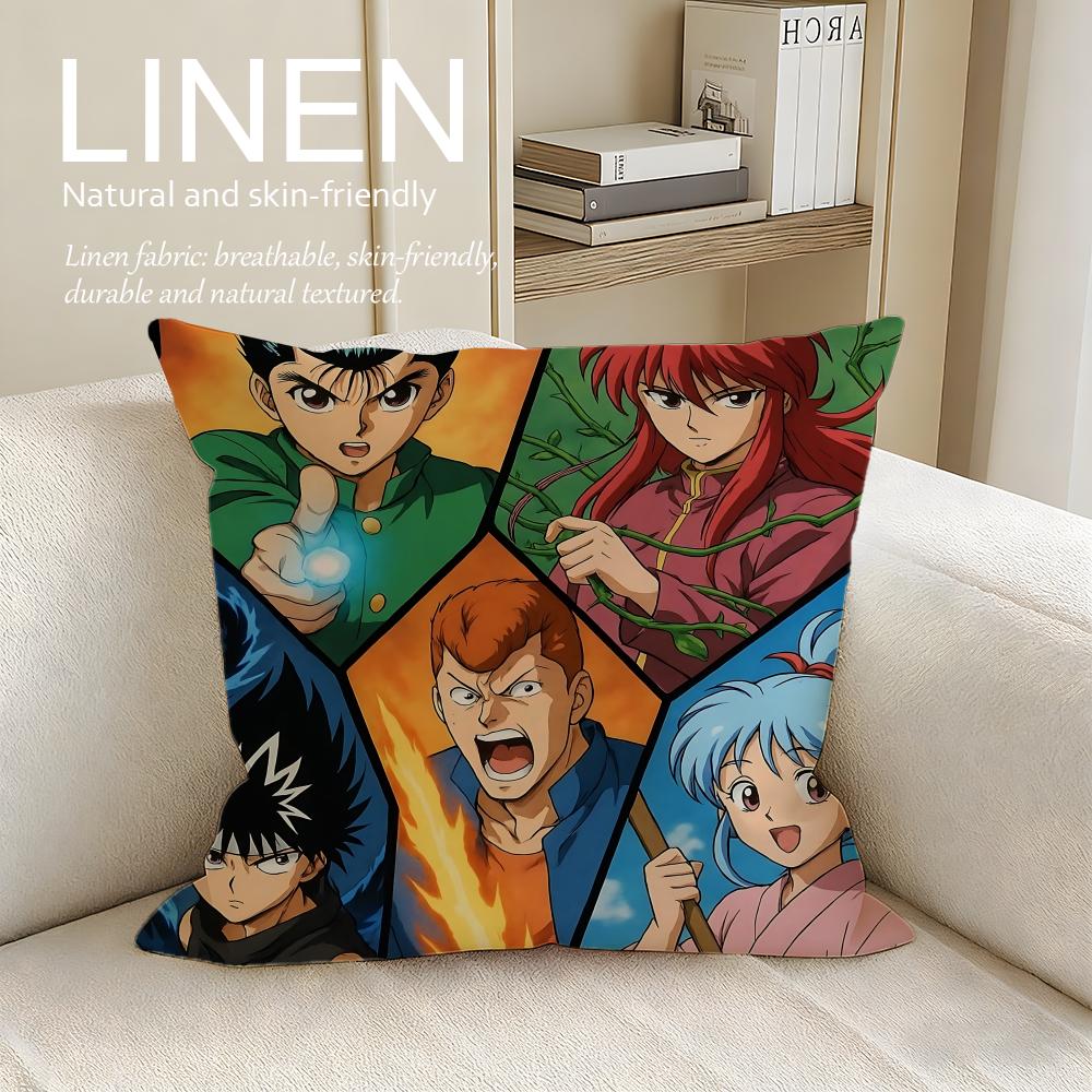 

Anime Yu Yu Hakusho Cushion Cover Pillowcase Set Pcs x x Breathable Washable Sofa Cushion Cover 30X30cm