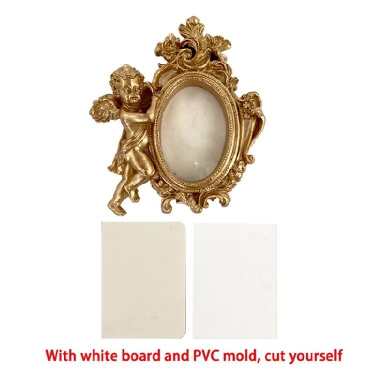 Victorian Resin Angel Figurine Photo Frame European Carving Picture Frame With Stand & Hook Artistic Photography Display