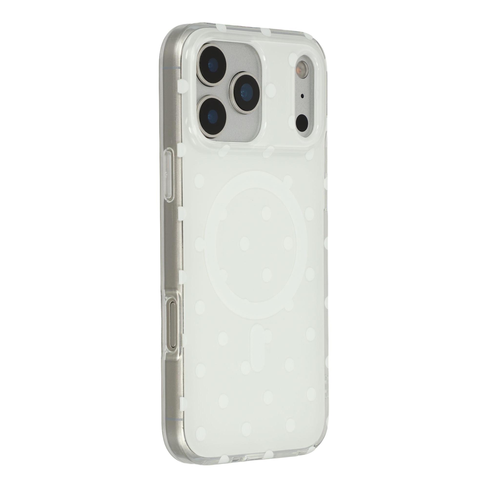 

For iPhone 17 Pro Case Polka Dot Pattern TPU + PC Phone Cover Compatible with MagSafe