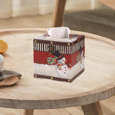 Christmas Tissue Box Cover Napkin Fashion Statue Paper Holder Organizer for Tabletop