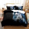 3D Fierce Beast Bedding Set Tiger Print Duvet Cover Pillowcase 2/3 Pieces AU180 * 210 Full Size Soft Zippered Home Textile