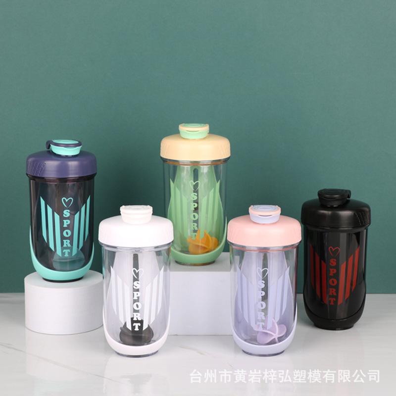 Wasserflasche 190ML Sport-Proteinpulver-Shaker für Jungen und Mädchen Milchshake-Becher mit Trageseil Messbecher tragbarer Doppelbecher Wasserbecher