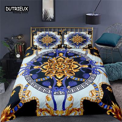 Home Living Luxury 3D Golden Chain Bedding Set Comfortable Duvet Cover Set Kids Bedding Set Queen and King EU/US/AU/UK Size