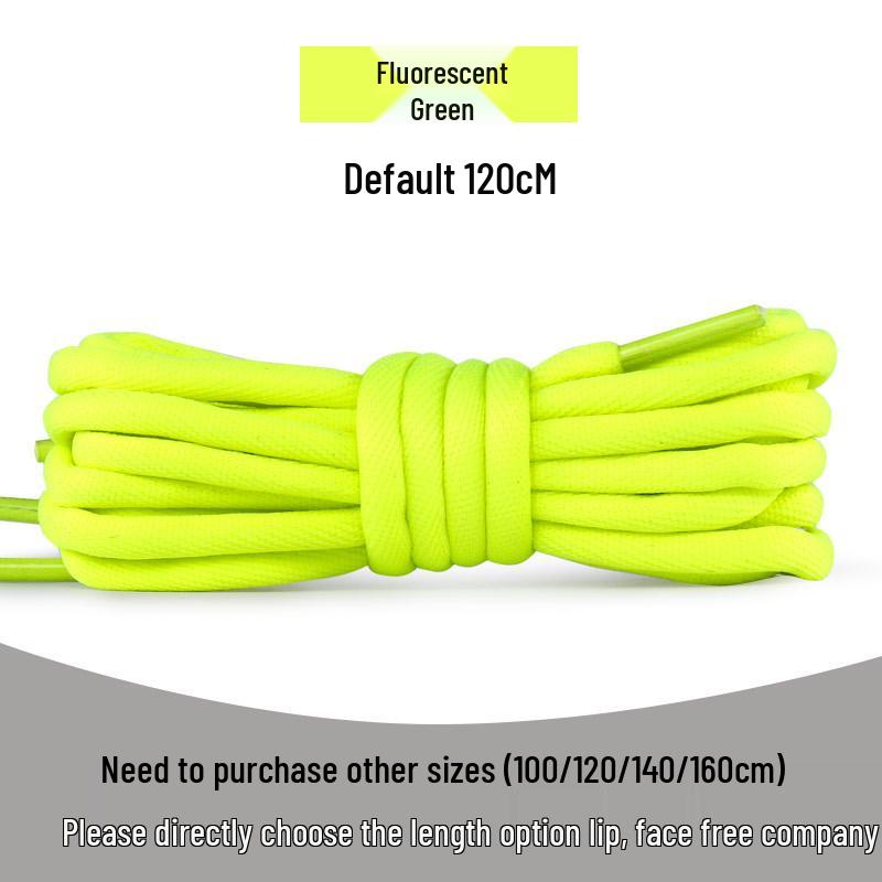 Round Thickened Sneaker Laces for Dad Shoes, Basketball Shoes, Leather Casual Shoes, and Martin Boots In Black, White, or Colored Styles.