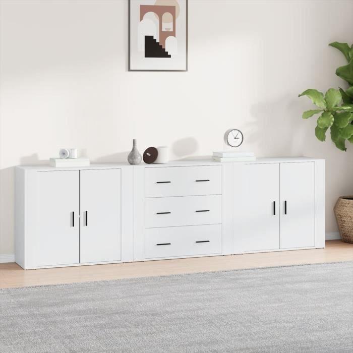 VidaXL Buffets 3 Pcs White Engineered Wood 3185399