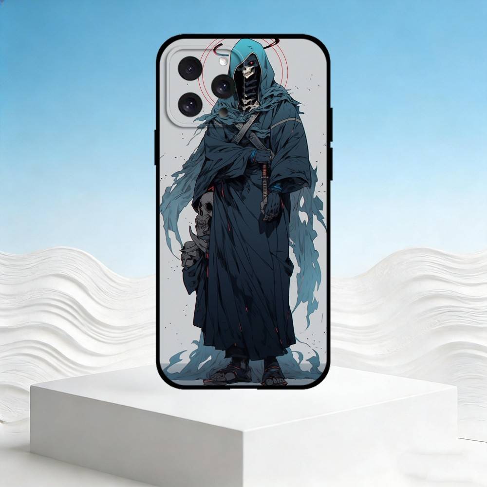 

D-Death and skeleton Phone Case For iPhone 17,16,15,14,13,12,11 Plus,Pro Max,SE4Soft Silicone Black Cover iPhone14ProMax