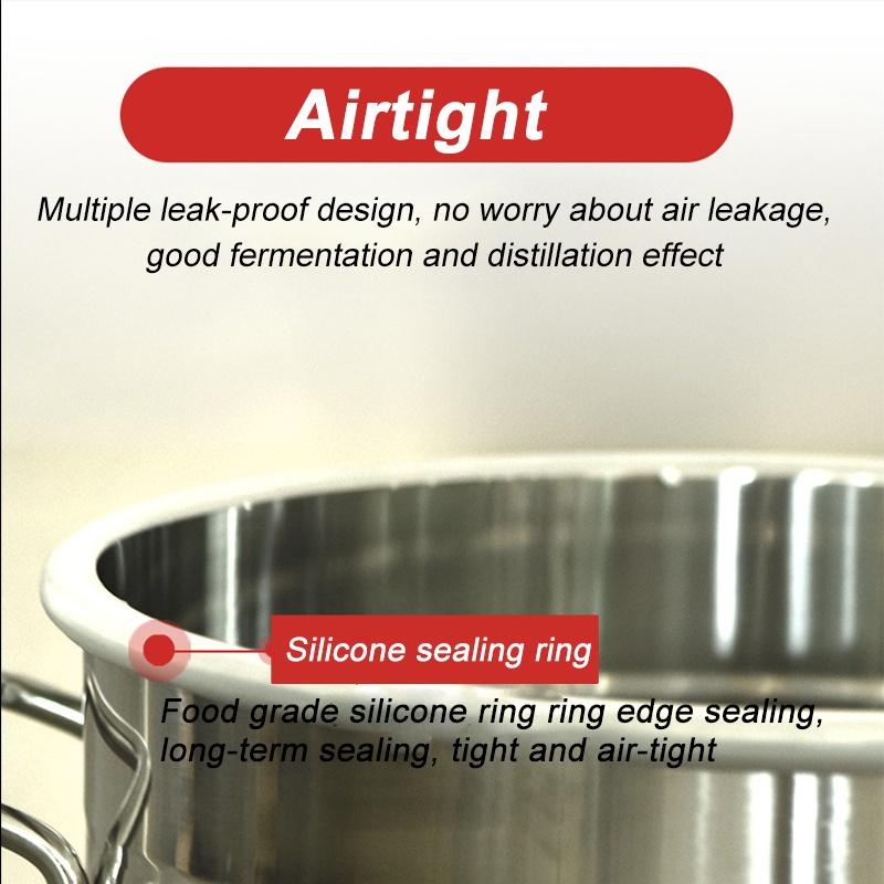 2L Stainless Copper Alcohol Whisky Water Wine Essential Oil Brewing Kit Litres Portable Home DIY Distiller Moonshine