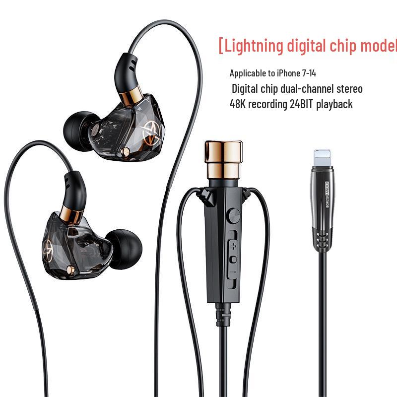 New Stereo Over-Ear Wired Headphones with Live Singing and Reverb Monitoring for K-Song Recording