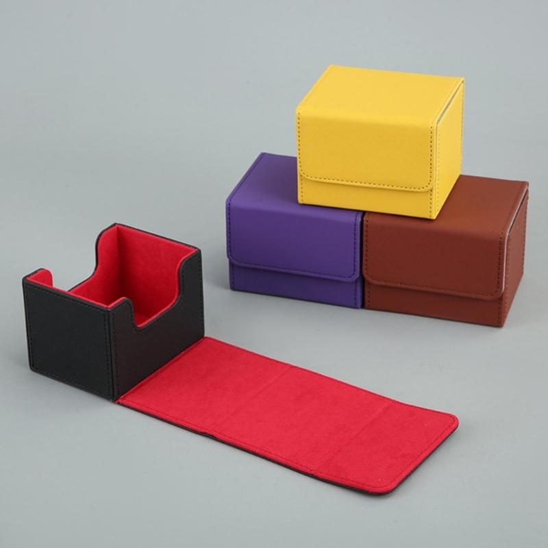 Magnetic Playing Cards Deck Card Storage Box for Game Cards Storage PU Leather Deck Card Boxes Card Deck Case Game Box