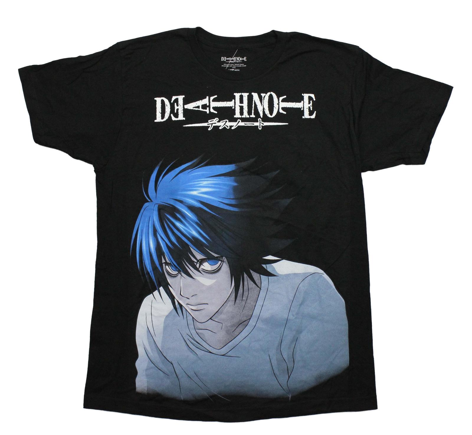 Death Note New Adult T-Shirt - Large Image of Blue Hair L Character M
