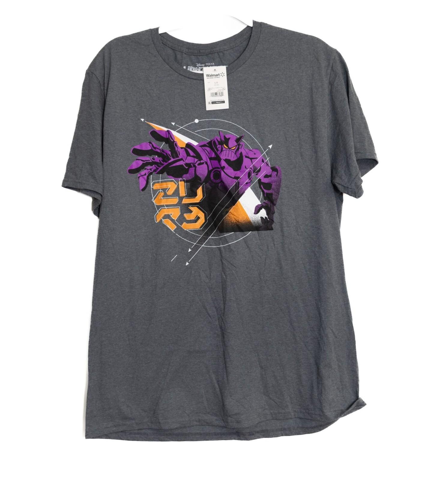 Disney Pixar Mens Graphic Tee With Zurg Design In Gray Size L XL
