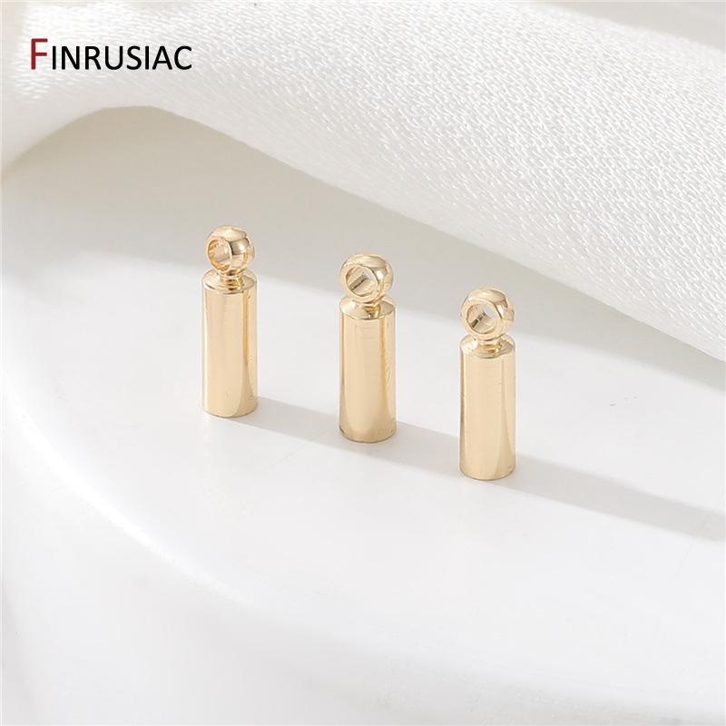 

8.2mm*2.2mm 14K Gold Plated Brass End Crimp Caps End Tip Caps For Jewelry Making Supplies DIY Jewelry Accessories 10 pieces