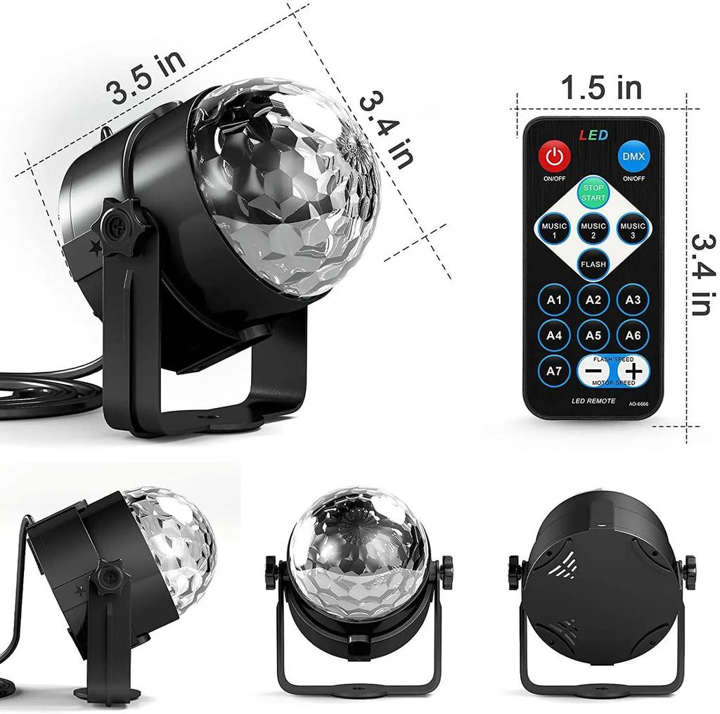 1-4Pcs Aalternating fFashing Light Stage Lamp with Remote Control EU Disco Ball Lamps for Home Room Parties Birthday Wedding Bar