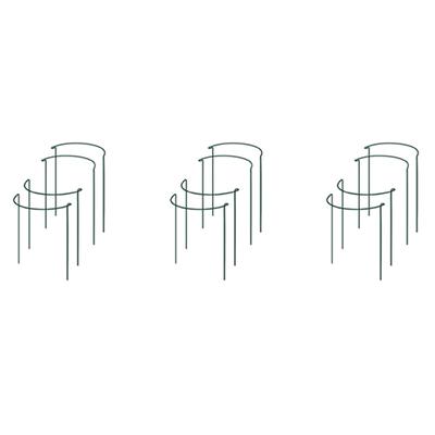 Good-Plant Support Stake, 12-Pack Half Round Metal Garden Plant Supports, Green Garden Plant Support Ring