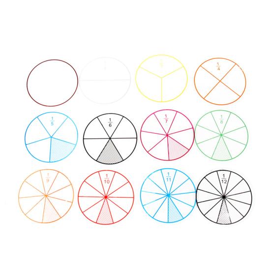 

12 шт., пронумерованные дроби, круги, фишки, обучение математике, образование, детская игрушка 12pcs