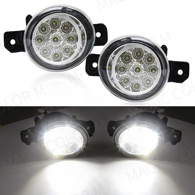 2Pcs Car Fog Lamps Front Bumper Daytime Running Lights DRL For Nissan X-Trail Altima Sylphy Almera QASHQAI March Pathfinder 12V