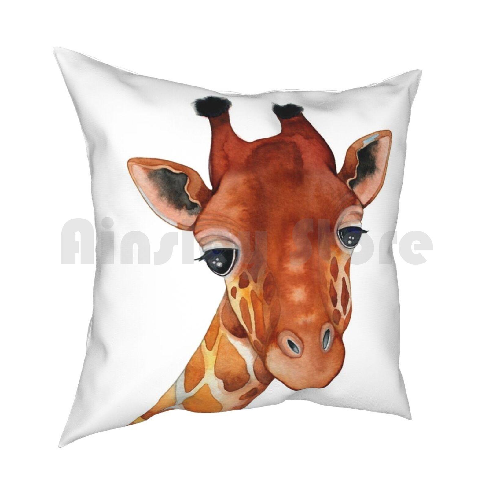 Giraffe Watercolor Pillow Case Printed Home Soft Throw Pillow Giraffe Giraffe Art Giraffe Painting Giraffe Nursery 30x30cm 12x12in