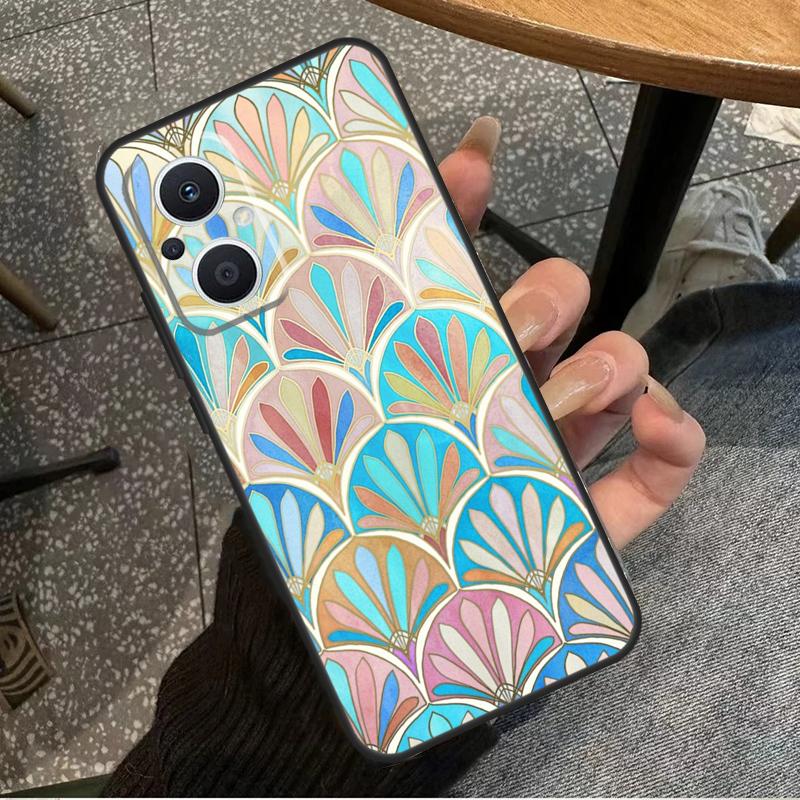 Muted Moroccan Mosaic Tiles Case For OPPO Reno 7 8 10 Pro 8T 2Z 4Z 5Z 6 Lite OPPO Find X6 Pro X2 X5 Lite X3 Neo Cover