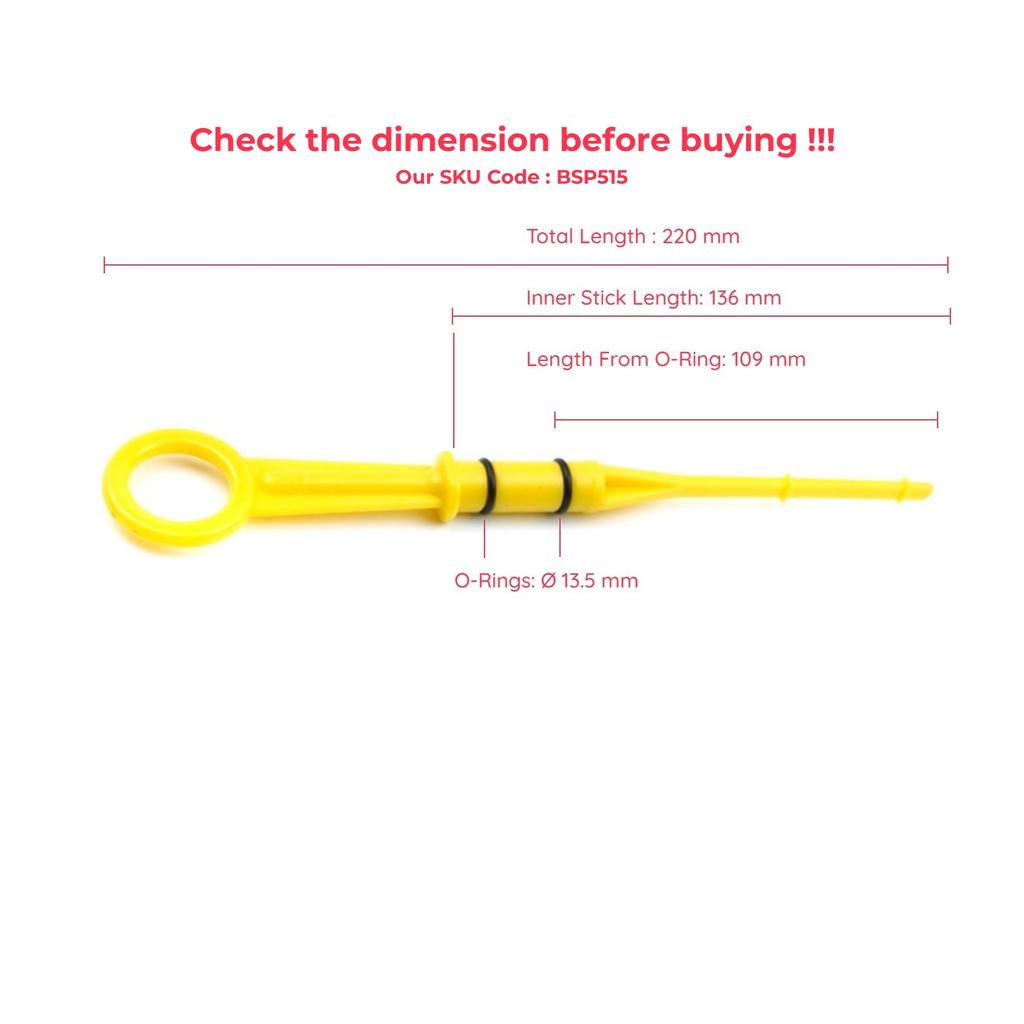 BSP515 Oil Level Indicator Lever Measurer Rod Dipstick 136 Mm for Renault Nissan Dacia 1.4 1.6 16V Petrol Engines 8200141457