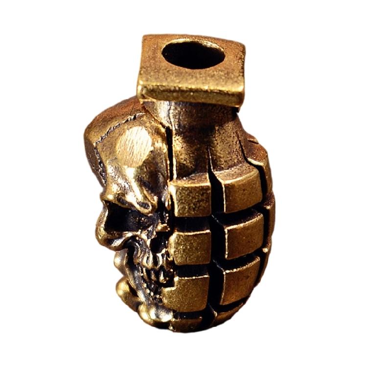 

Miniature Grenades Themed Copper Pendant Keychain With Emergency Light Function For Hiking Travel Nighttime Safety