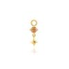AIDE 1PC Black Rutilated Quartz Flat Head Threaded Puncture 925 Silver Earring For Women Gleaming Rainbow Zircon Studs